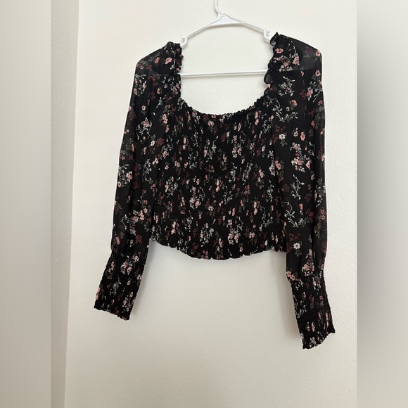 Reformation Pinto Smocked Floral Print Blouse top in Lucien Women's Size M - Picture 2 of 3